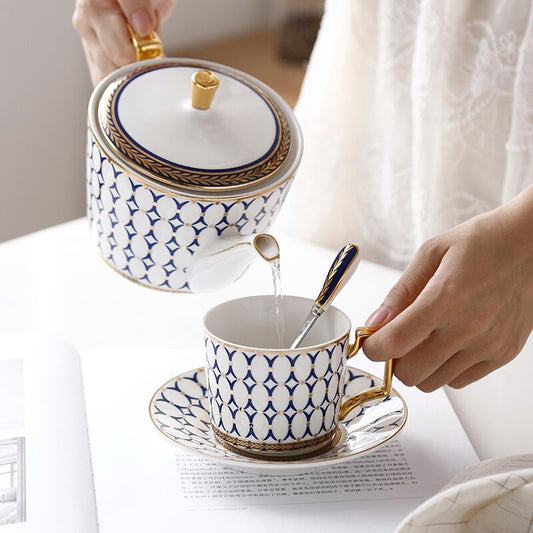 Arkanola Gold Inlay Porcelain Bone China Tea/Coffee Set