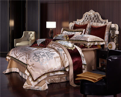 Esmoidis Golden Silky Cotton Luxury Jacquard Duvet Cover Set