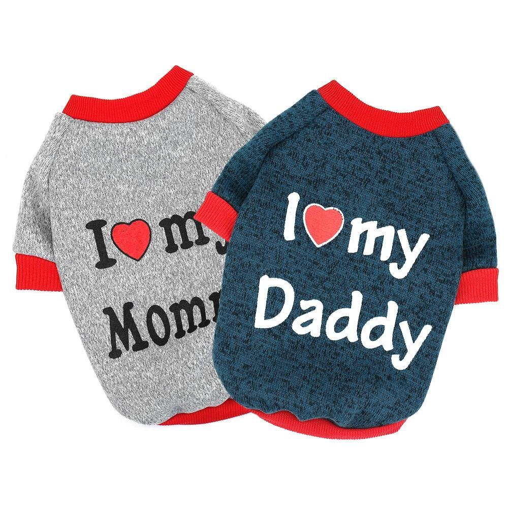 "I Love My Daddy/Mommy" Dog Autumn Sweatshirt