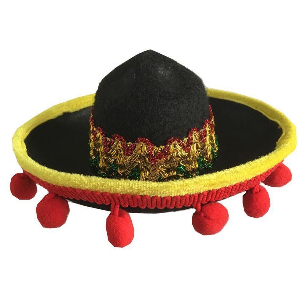 Mexican Themed Sombrero Dog Styled PomPom Hat