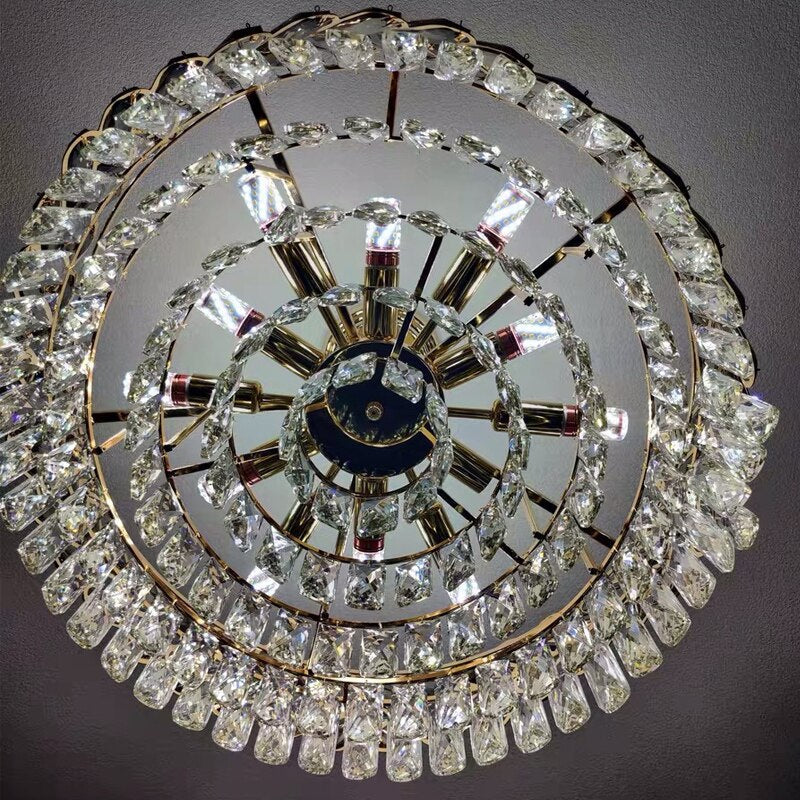 Ruby Three Tier Rounded Crystal Wrapped Chandelier
