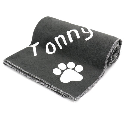 Personalized Custom Fleece Pet Sleeping Dog Blanket Towel