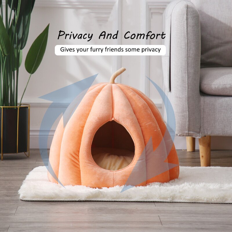 Cute Pumpkin Cat Nest House