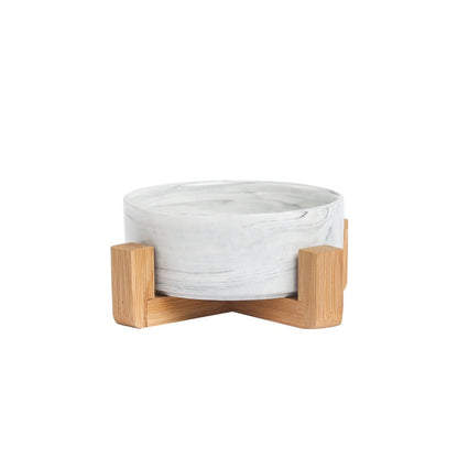 Marble Ceramic Heavy Dog Dish Bowl