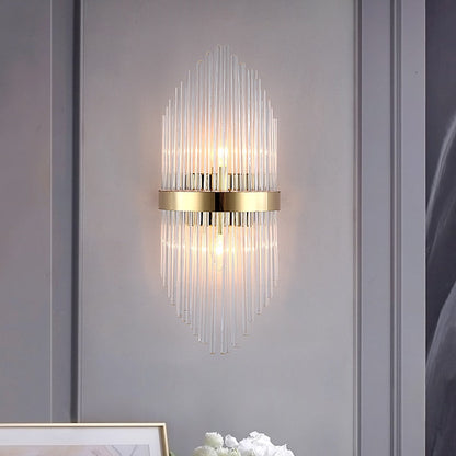 Diana Tapered Crystal And Gold Ring Wall Lamp