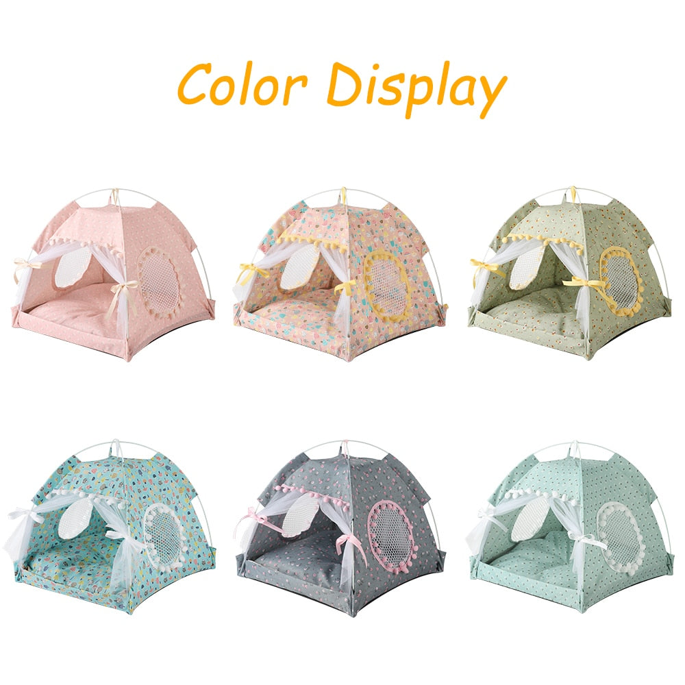 Portable Dog Pet Enclosed Indoor Tent House Bed