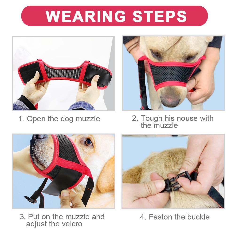Mesh Nylon Dog Anti-Biting Training Muzzle