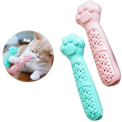 Cat Catnip Toothbrush Toy Interactive Chewing Brush Stick