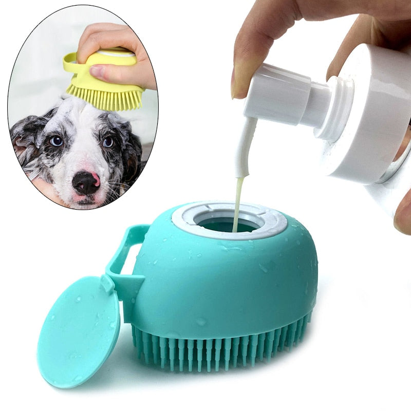 Bathroom Puppy Dog Bath Massage Silicone Soap Glove Brush