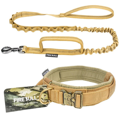 Tactical Big Dog Collar and Leash Adjustable Set
