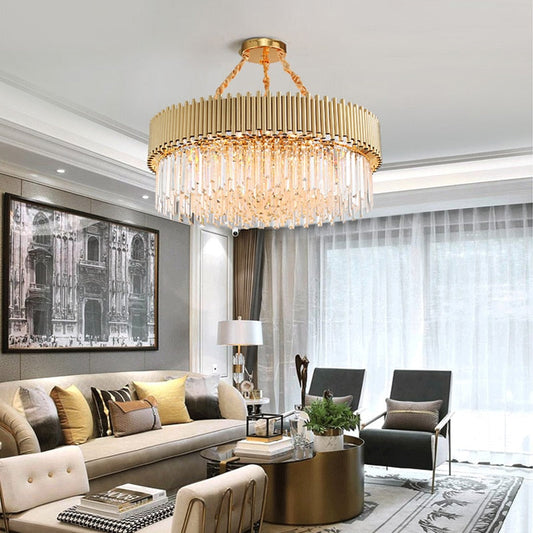 Rylee Gold Edged Beveled Crystal And Copper Ring Chandelier
