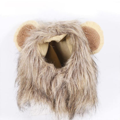 Lion Mane Dog Cat Wig Hat Costume