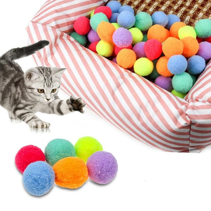 Cute Colorful Stretchy Plush Ball Cat Kitten Toy