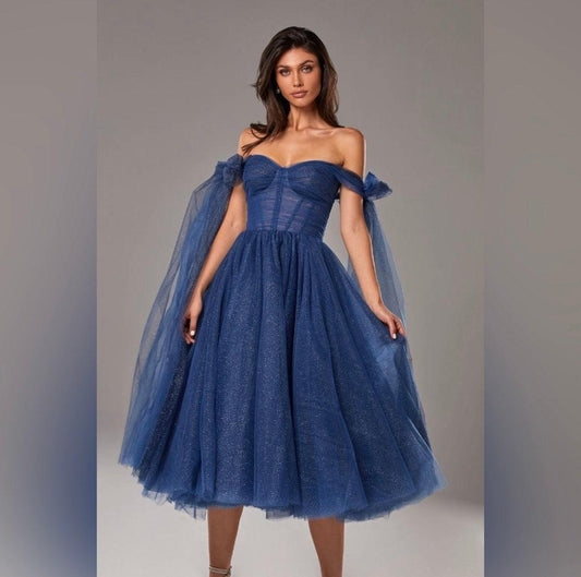 Sparkly Off Shoulder Tulle Dress