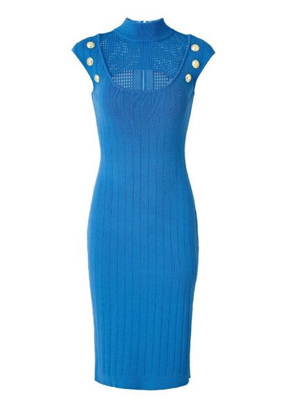 Blue Bandage Midi Dress