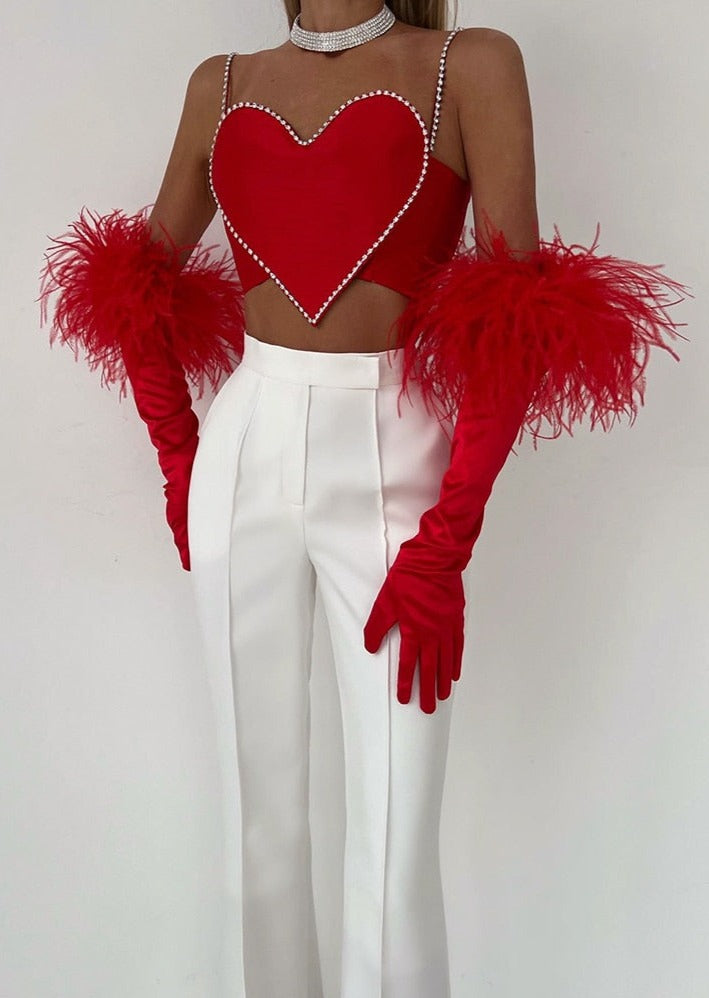 Red Heart Top with Diamonds