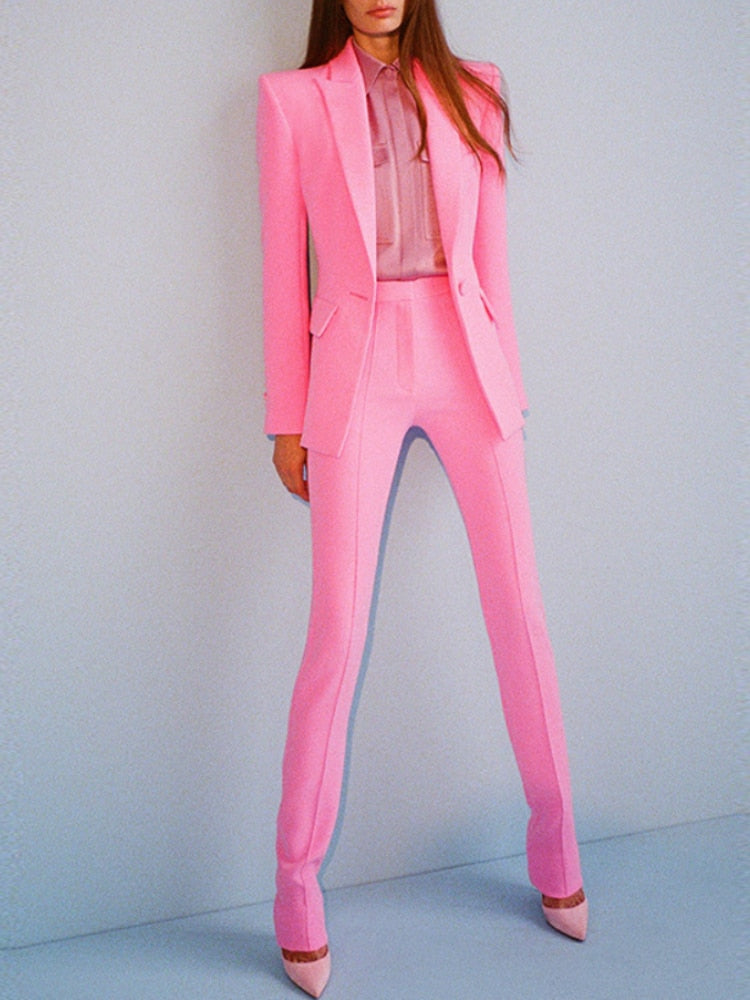 Pink Fitted Suit