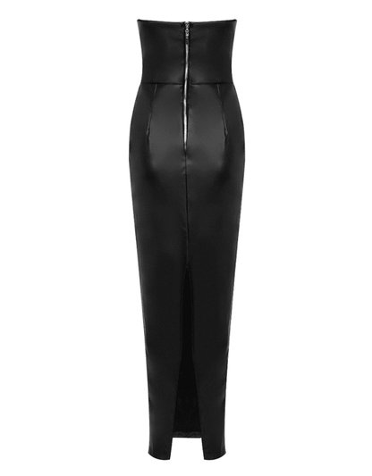 Black Leather Maxi Dress