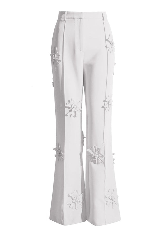 White Pants With Flowers