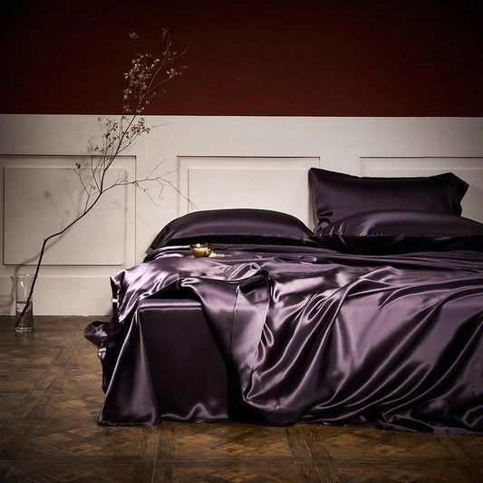 Royalis Purple Luxury Pure Mulberry Silk Bedding Set