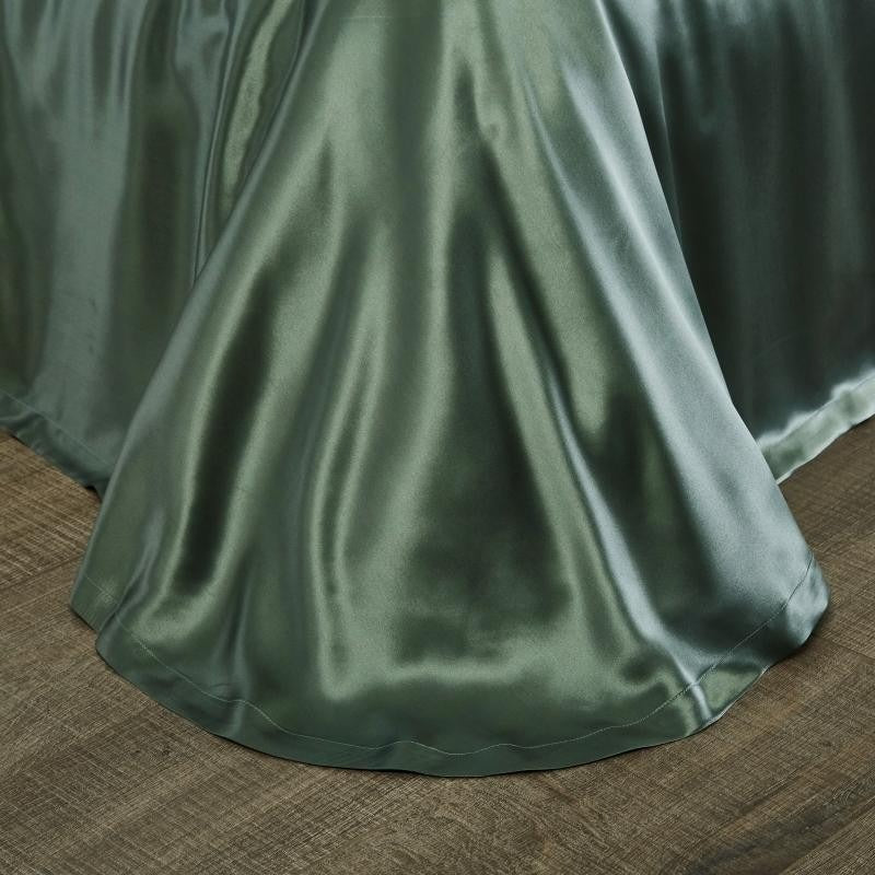 Eloise Rifle Green Luxury Pure Mulberry Silk Bedding Set