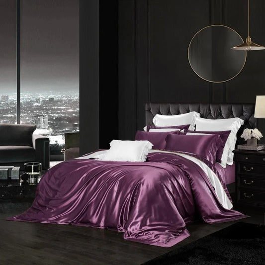 Eloise Japanese Violet Luxury Pure Mulberry Silk Bedding Set