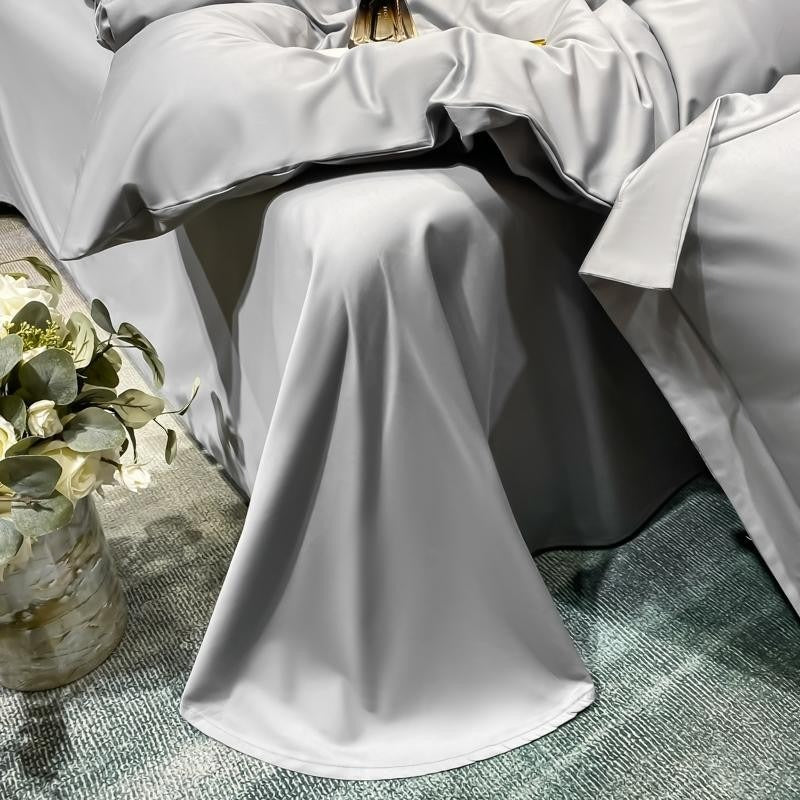 Neo Light Grey Silky Cotton Duvet Cover Set