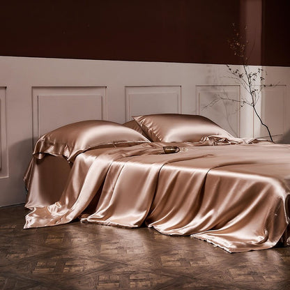 Royalis Rose Gold Luxury Pure Mulberry Silk Bedding Set