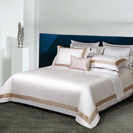 Sinatra White Egyptian Cotton Duvet Cover Set