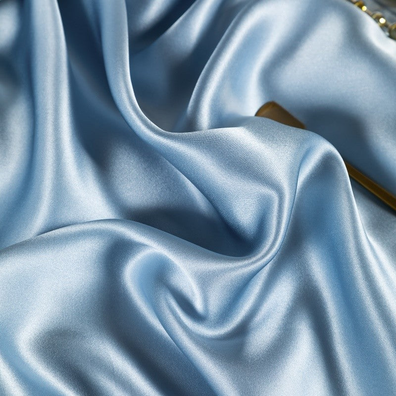 Zenith Sky Blue Luxury Pure Mulberry Silk Bedding Set