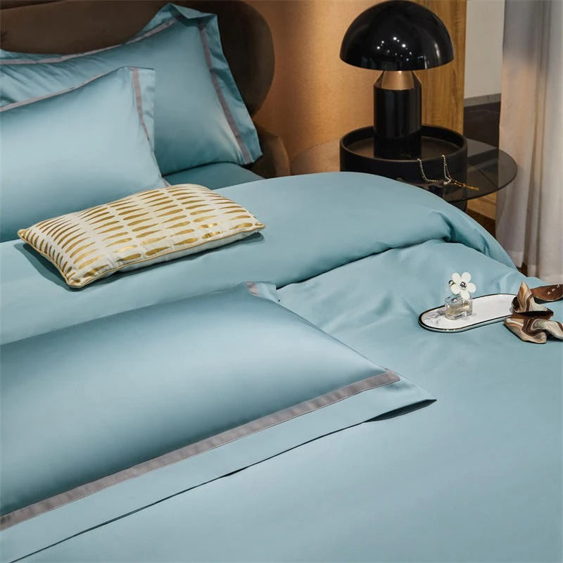 Brisa Contrasting Hotel Stripe Egyptian Cotton Duvet Cover Set