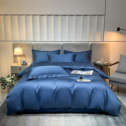 Neo Royal Blue Cotton Duvet Cover Set