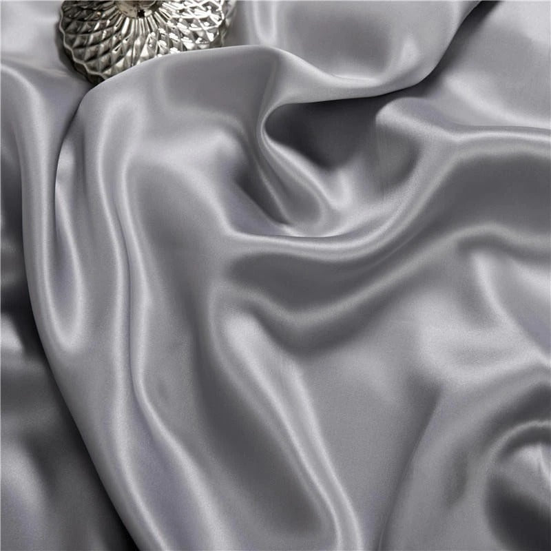 Eloise Sonic Silver Luxury Pure Mulberry Silk Bedding Set