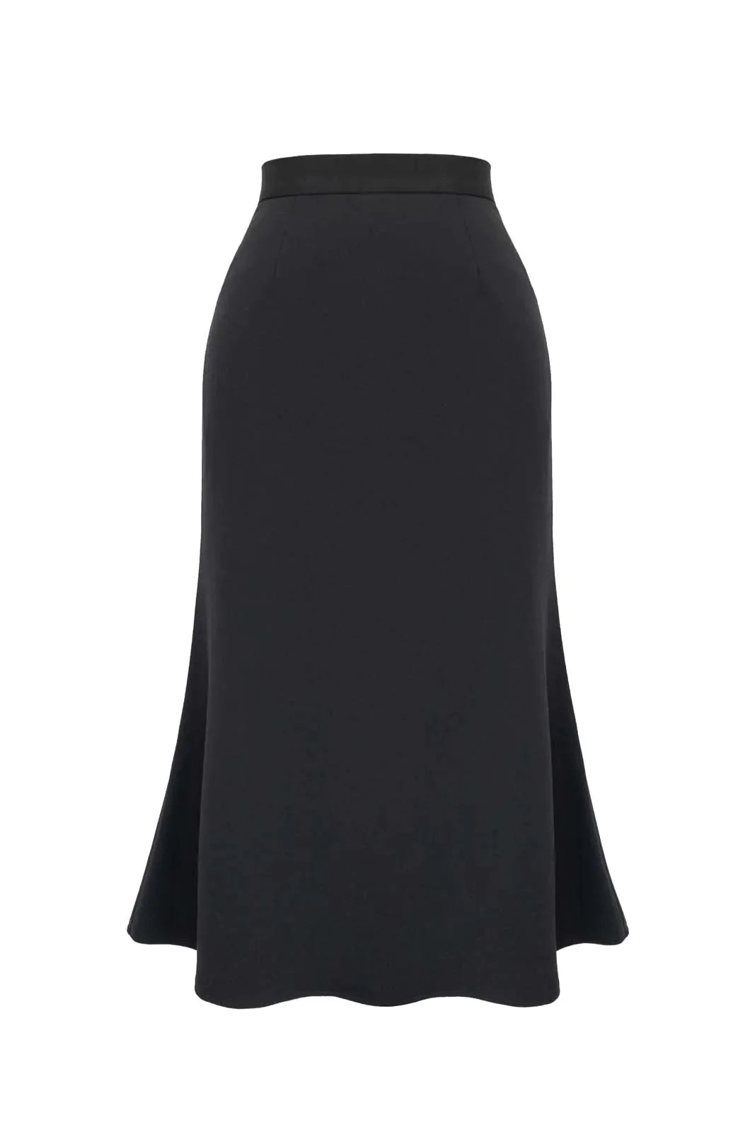 Viscose Midi Skirt in Black
