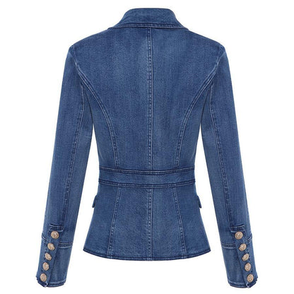 Double-Breasted Denim Blazer