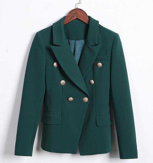 Penelope Double-Breasted Blazer in Green