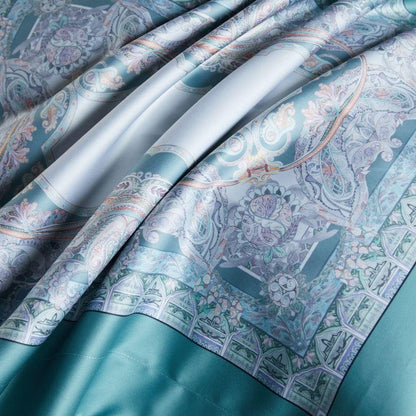Aurelie Ocean Inspired Printed Silky Egyptian Cotton Duvet Cover Set
