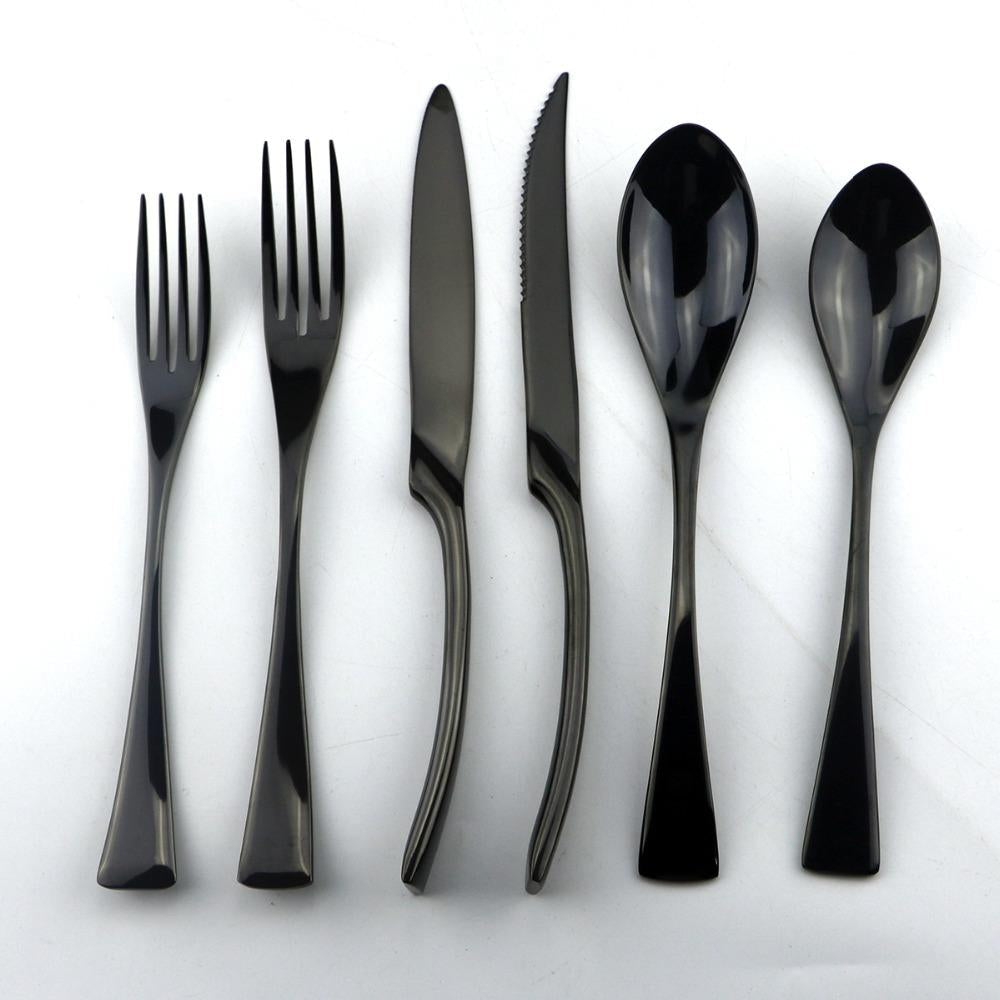 Jet Black Cutlery Full Set