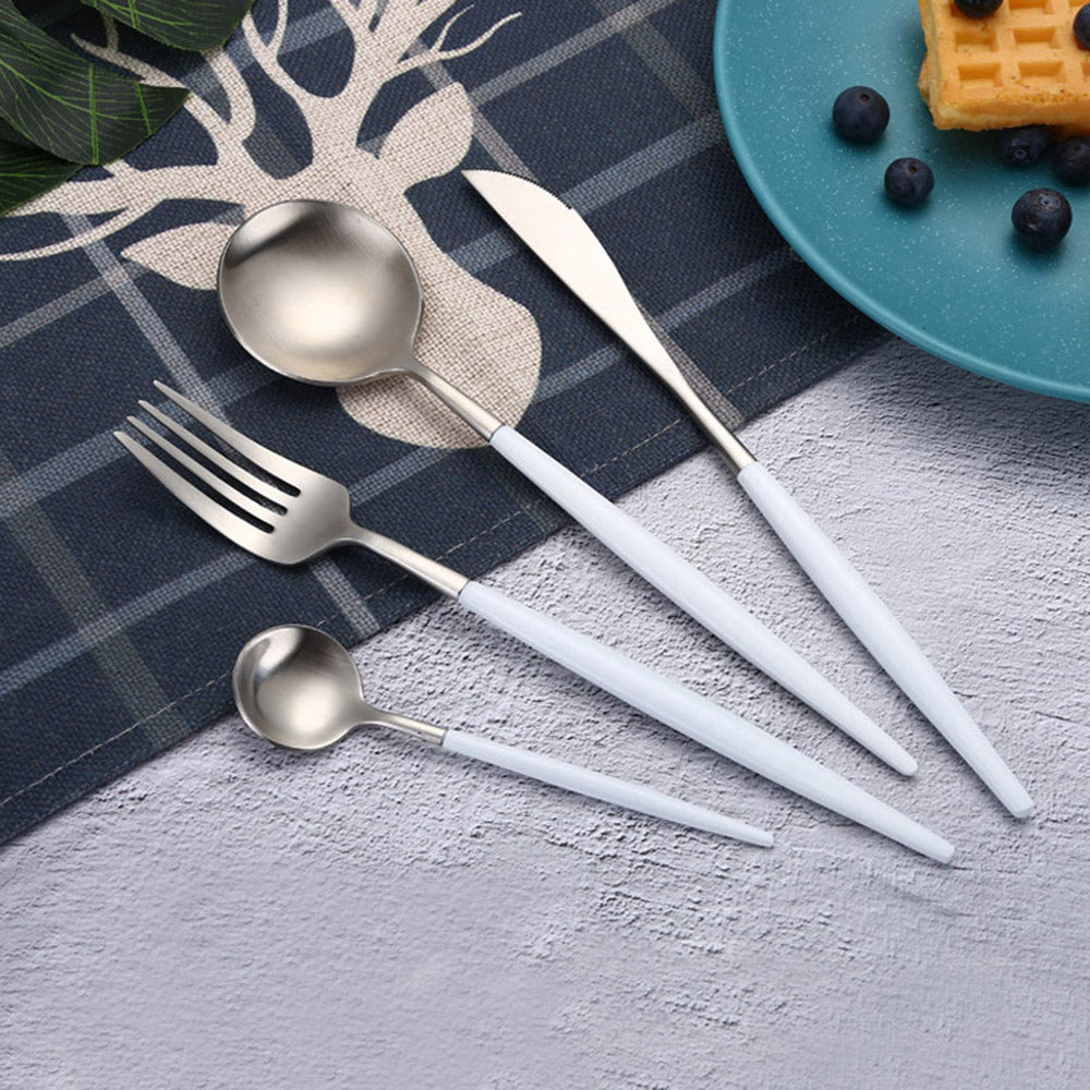 Arya White Silver Cutlery
