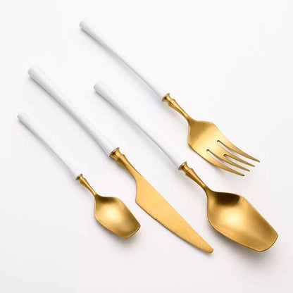 Venice White Gold cutlery Set